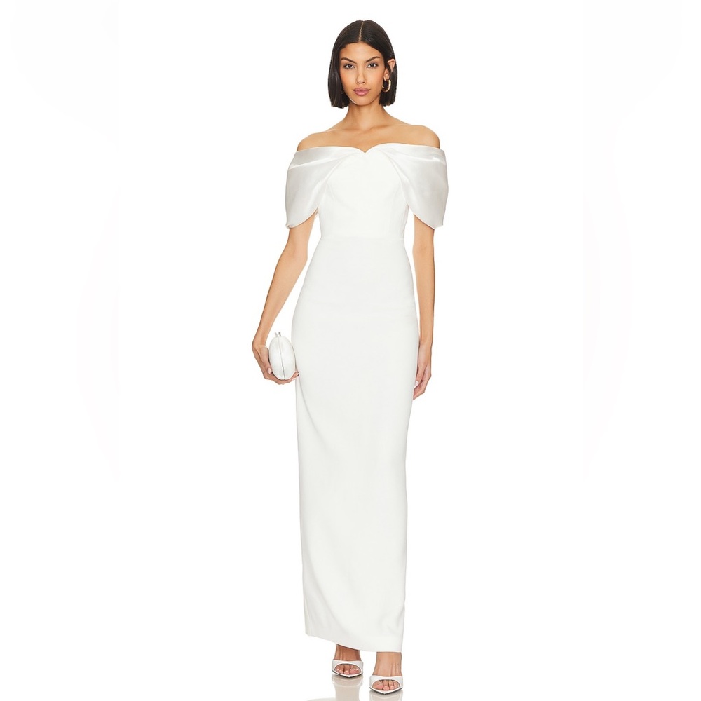 Solace London Strapless White Gown
